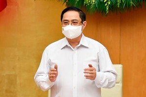 Thủ tướng Phạm Minh Chính chủ trì phiên họp Chính phủ thường kỳ tháng 5/2021 (Ảnh: Nhật Bắc)