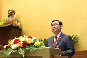 Chủ tịch Quốc hội Vương Đình Huệ phát biểu khai mạc kỳ họp thứ nhất của Quốc hội khoá XV .