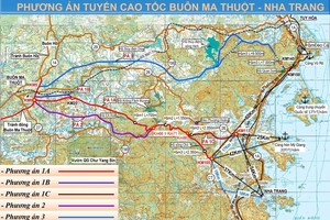Dự kiến phương án tuyến cao tốc Khánh Hòa - Buôn Ma Thuột.