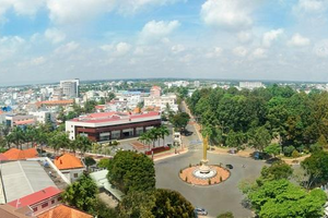 Một góc thành phố Long Xuyên, tỉnh An Giang. Ảnh: Hữu Trực