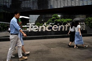 Bên ngoài trụ sở của Tập đoàn công nghệ Tencent ở thành phố Thâm Quyến, Trung Quốc. Ảnh: AFP