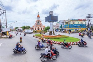 Một góc thành phố Ngã Bảy, tỉnh Hậu Giang
