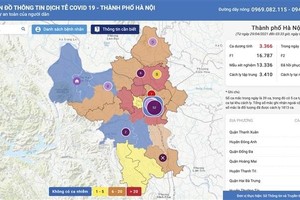  Bản đồ phân vùng trong phòng chống dịch của Hà Nội.