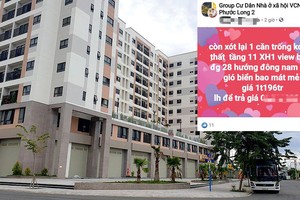 Khu Nhà ở xã hội VCN Phước Long II (TP. Nha Trang) mới bàn giao cho người mua vào năm 2020, nhưng thông tin rao bán đã tràn lan trên mạng xã hội