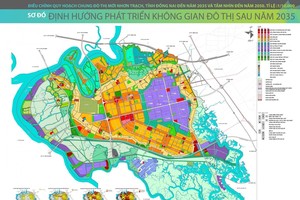 Sơ đồ quy hoạch Khu đô thị mới Nhơn Trạch tỷ lệ 1/10.000.