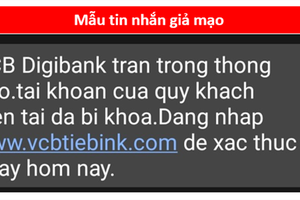 Cảnh báo lừa đảo giả mạo tin nhắn Vietcombank