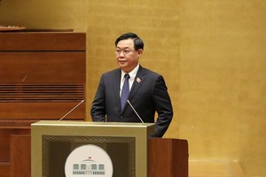 Chủ tịch Quốc hội Vương Đình Huệ phát biểu khai mạc kỳ họp thứ ba, Quốc hội khóa XV- (Ảnh: Duy Linh) .