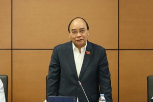 Chủ tịch nước Nguyễn Xuân Phúc phát biểu tại tổ (Ảnh: Duy Linh).