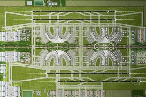 Bố trí mặt bằng nhà ga hành khách, nhà ga hàng hóa và các công trình phụ trợ tại sân bay Long Thành.