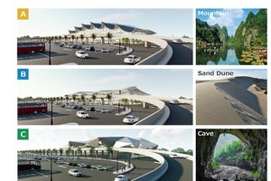 Các mẫu phối cảnh nhà ga T2 sân bay Đồng Hới.