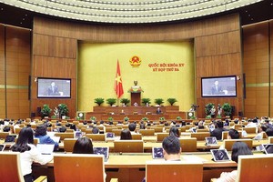 Một phiên họp toàn thể của Kỳ họp thứ ba. Quốc hội sẽ bắt đầu hoạt động chất vấn từ chiều 7/6.