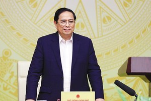 Thủ tướng Chính phủ Phạm Minh Chính chủ trì gặp mặt của Thường trực Chính phủ với lãnh đạo các cơ quan báo chí nhân kỷ niệm 97 năm Ngày Báo chí Cách mạng Việt Nam. Ảnh: Nhật Bắc