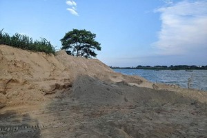 Hoạt động khai thác cát tràn lan trên sông Trà Khúc, đặt ra dấu hỏi về công tác quản lý nhà nước đối với các cơ quan chức năng tỉnh Quảng Ngãi. Ảnh: P.L