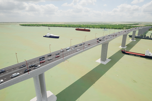 Phối cảnh cầu Nhơn Trạch thuộc Dự án đầu tư xây dựng đoạn Tân Vạn - Nhơn Trạch.