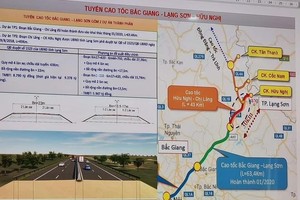 Bình đồ tuyến cao tốc Hữu Nghị - Chi Lăng.