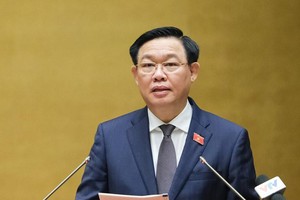 Chủ tịch Quốc hội Vương Đình Huệ phát biểu khai mạc hội nghị. (Ảnh: Duy Linh).