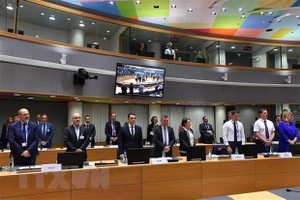 Các đại biểu dự Hội nghị Bộ trưởng Năng lượng EU tại Brussels, Bỉ, ngày 9/9/2022. (Ảnh: AFP/TTXVN)