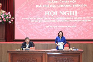 Phó Bí thư Thường trực Thành ủy Hà Nội Nguyễn Thị Tuyến đề nghị các địa phương, đơn vị tập trung giải ngân vốn đầu tư xây dựng nông thôn mới đúng tiến độ. (Ảnh: Quang Thái/ Hanoimoi)