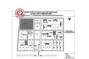 Vị trí diện tích đất chưa cho thuê lại tại Khu công nghiệp Hòa Hiệp I (vị trí gạch chéo).