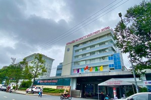 Bệnh viện Đa khoa tư nhân Phúc Hưng xây dựng nhiều hạng mục không phép nằm tại phường phường Nghĩa Chánh, TP.Quảng Ngãi. Ảnh: T.C