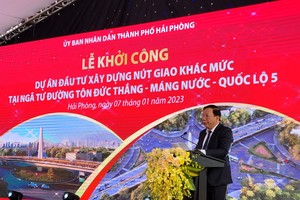 Ông Nguyễn Đức Thọ, Phó Chủ tịch UBND TP.Hải Phòng phát biểu chỉ đạo tại lễ khởi công