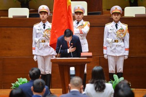 Tân Chủ tịch nước Võ Văn Thưởng trong lễ tuyên thệ nhậm chức.