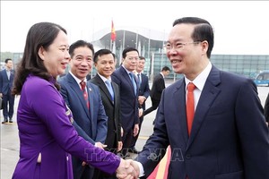 Chủ tịch nước Võ Văn Thưởng lên đường thăm chính thức CHDCND Lào (Ảnh: TTXVN)