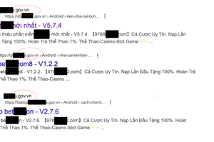 Hàng loạt trang web đuôi .gov.vn bị gắn link quảng cáo cờ bạc.