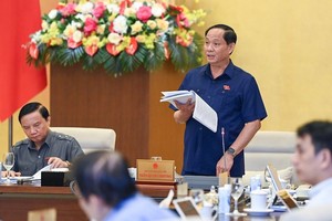 Phó chủ tịch Quốc hội Trần Quang Phương phát biểu tại phiên thảo luận.