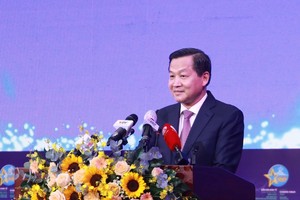 Phó thủ tướng Lê Minh Khái phát biểu tại Diễn đàn. Ảnh: Lê Toàn