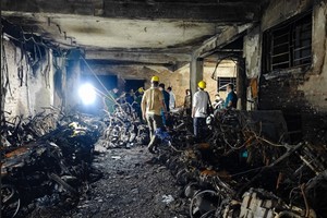 Nguyên nhân cháy được xác định do chập mạch điện bình ắc quy xe tay ga.