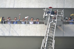 Một buổi diễn tập PCCC. Ảnh: Dũng Minh 