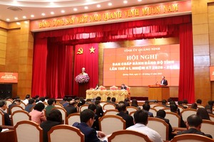 Quang cảnh hội nghị Ban Chấp hành Đảng bộ tỉnh Quảng Ninh đã tổ chức kỳ họp thứ 41, nhiệm kỳ 2020 - 2025. Ảnh: Thu Chung