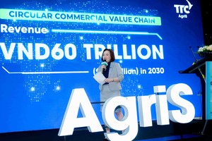 Bà Đặng Huỳnh Ức My, Phó chủ tịch Hội đồng quản trị TTC AgriS khẳng định: “Công ty tiếp tục bám sát định hướng về ứng dụng mô hình chuỗi giá trị thương mại tuần hoàn - Circular Commercial Value Chain và đặt mục tiêu doanh thu đạt 60.000 tỷ đồng vào năm 2030”