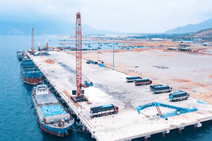 Bến số 1A, Cảng tổng hợp Cà Ná giai đoạn 1 đã hoàn thành và đưa vào khai thác khai thác từ tháng 2/2023. Ảnh: Trung Nam Group.