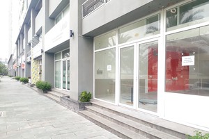 Một dãy shophouse dán biển cho thuê đã lâu. Ảnh: Việt Dũng 