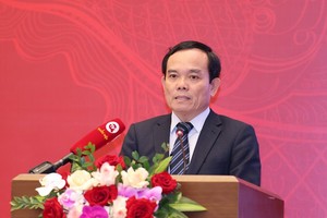 Phó thủ tướng Trần Lưu Quang trình bày báo cáo (Ảnh: Duy Linh).