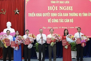 Bạc Liêu điều động, bổ nhiệm nhiều cán bộ 