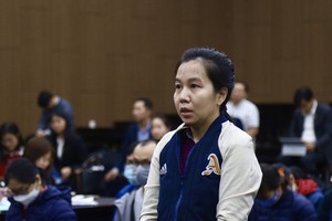 Bị cáo Nguyễn Thị Hà Thành trong phiên tòa sơ thẩm tại Tòa án Nhân dân TP.Hà Nội.