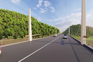 Phối cảnh một đoạn dự án cao tốc Hòa Bình - Mộc Châu.