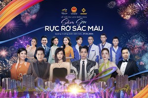 Các nghệ sỹ tham gia đêm khai mạc Lễ hội du lịch biển Sầm Sơn 2024.