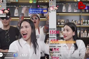 Một phiên livestream bán hàng của "chiến thần livestream" Hà Linh.
