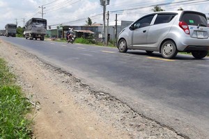 Một đoạn Quốc lộ 62 qua Long An.