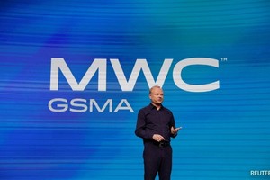 Giám đốc điều hành của Nokia Pekka Lundmark phát biểu trong cuộc họp báo tại Đại hội Thế giới Di động 2023 của GSMA.