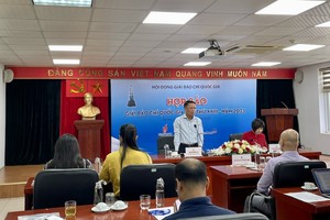 Buổi họp báo Giải Báo chí Quốc gia lần thứ XVIII - năm 2023 sáng 19/6. (Ảnh: K.T)