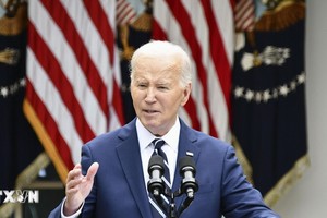 Tổng thống Mỹ Joe Biden phát biểu tại Nhà Trắng ở Washington DC., ngày 14/5/2024. (Ảnh: Kyodo/TTXVN)
