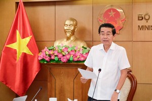 Phó trưởng ban Thường trực Ban nội chính trung ương Võ Văn Dũng trong buổi làm việc. 