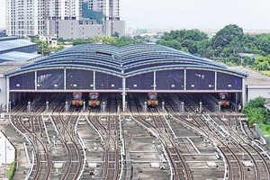 Depot Nhổn của tuyến metro Nhổn - ga Hà Nội. Ảnh: Đức Thanh