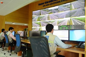 Trung tâm điều hành cao tốc Hà Nội - Hải Phòng của VIDIFI, nơi giám sát hoạt động các phương tiện trên tuyến. 