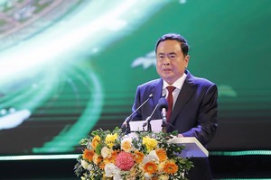 Chủ tịch Quốc hội Trần Thanh Mẫn phát biểu tại buổi lễ.